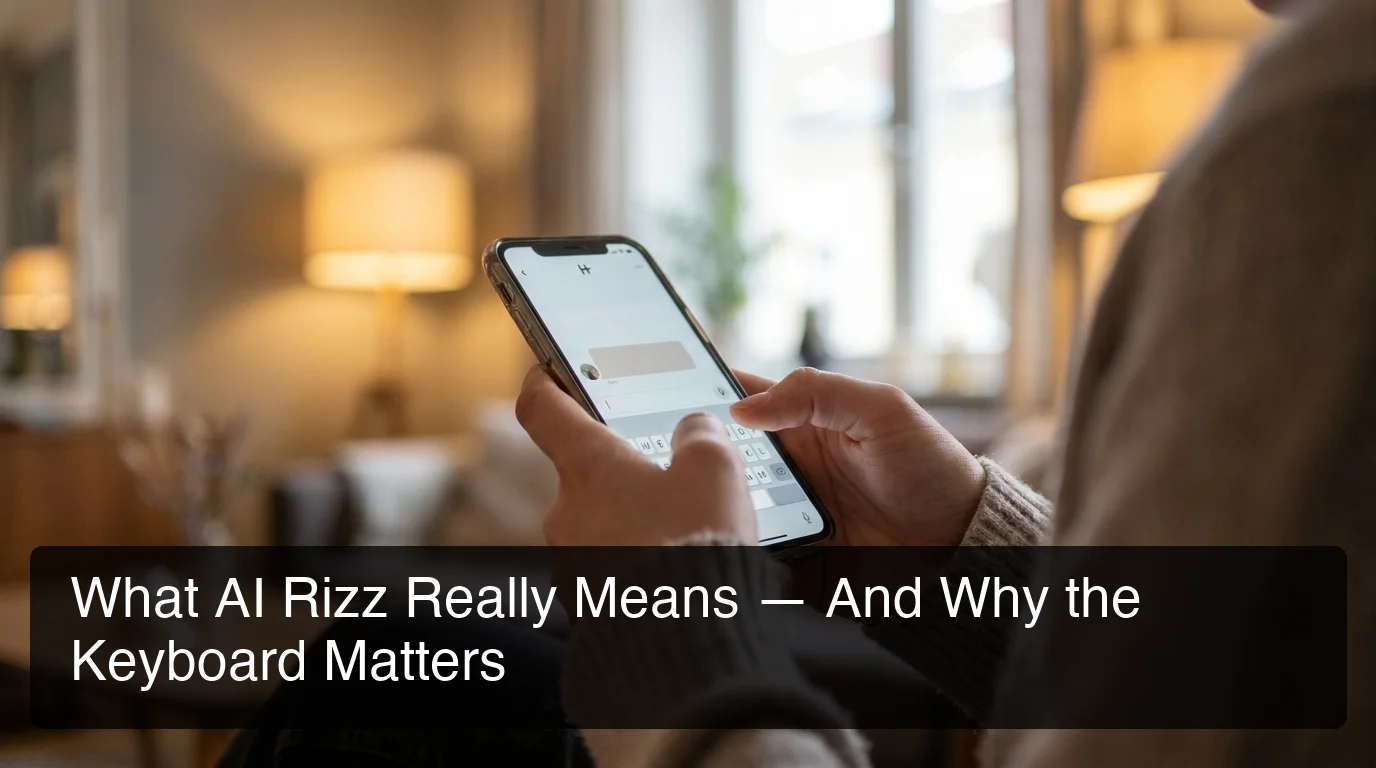SLIDD AI ai rizz keyboard showing real-time reply generation on iPhone screen