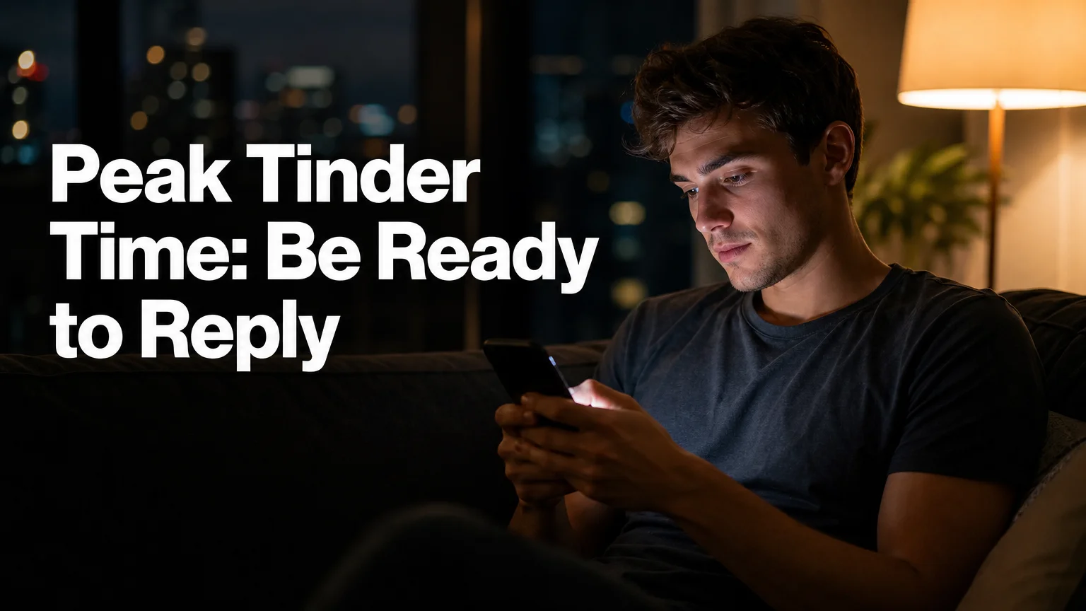 sliddai peak tinder time: man replying to matches on his phone at night