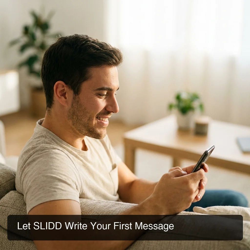 SLIDD AI dating app with ai helper generating confident first message without leaving the dating app
