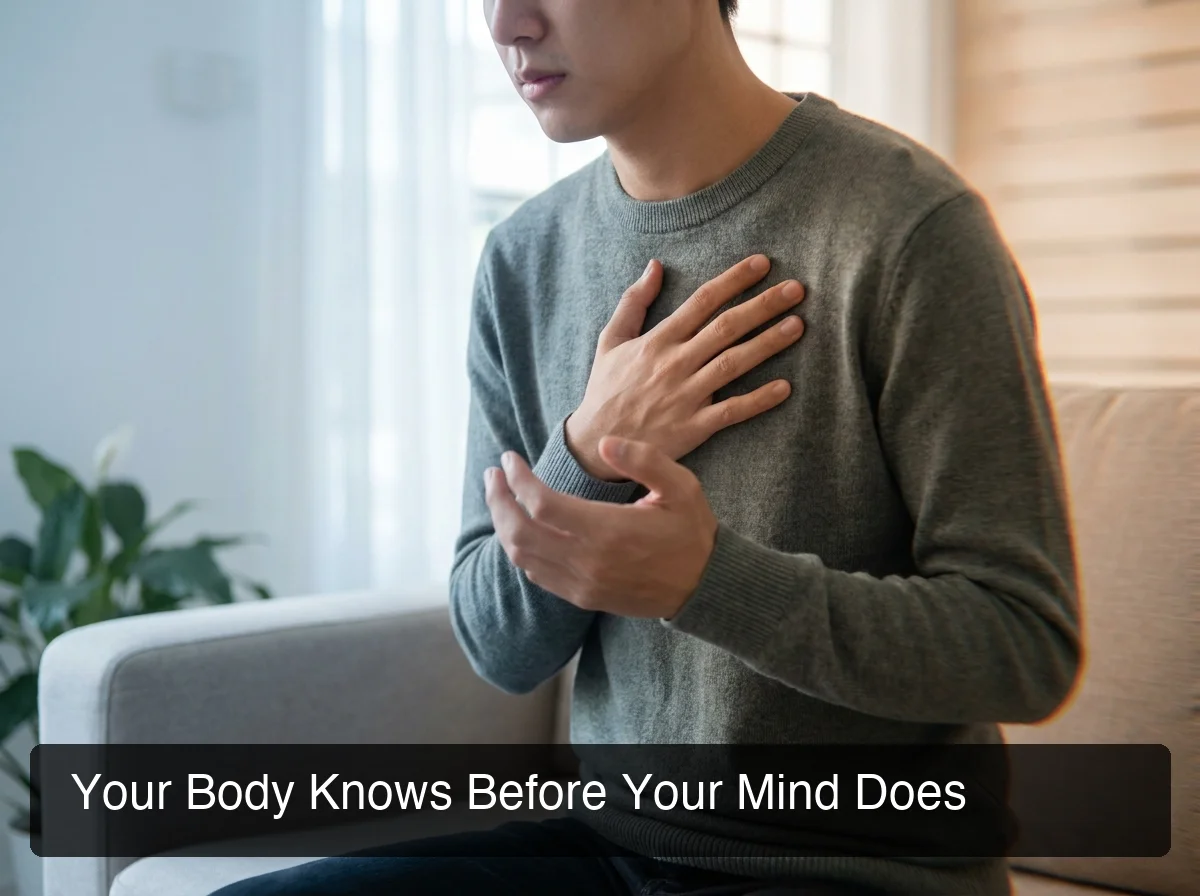 Dating anxiety symptoms visualization showing tension and stress signals with calm clarity contrast
