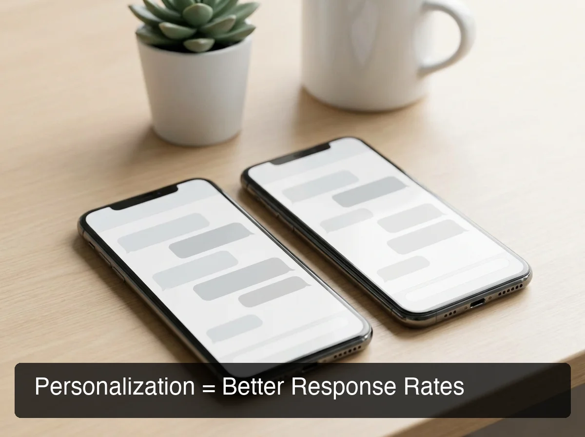 Slidd AI tinder opener personalization — side-by-side message comparison showing response rate lift