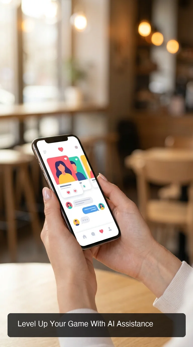SLIDD AI dating keyboard — mobile phone showing dating app with smooth texting conversation flow