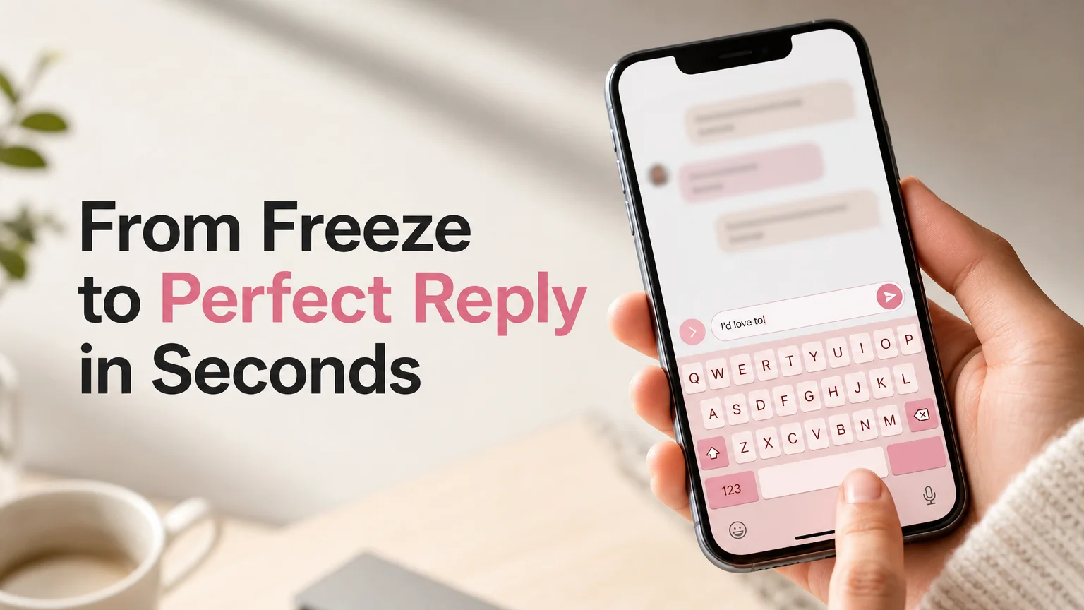SLIDD AI keyboard on iPhone writing an instant reply, one of the best texts to send a girl