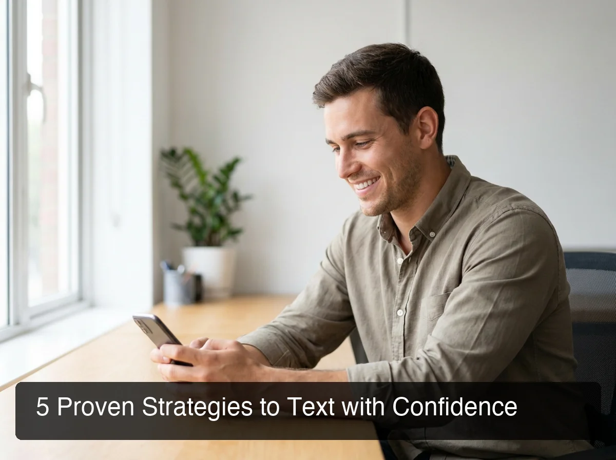 5 proven strategies to text with confidence showing a person confidently texting with positive body language