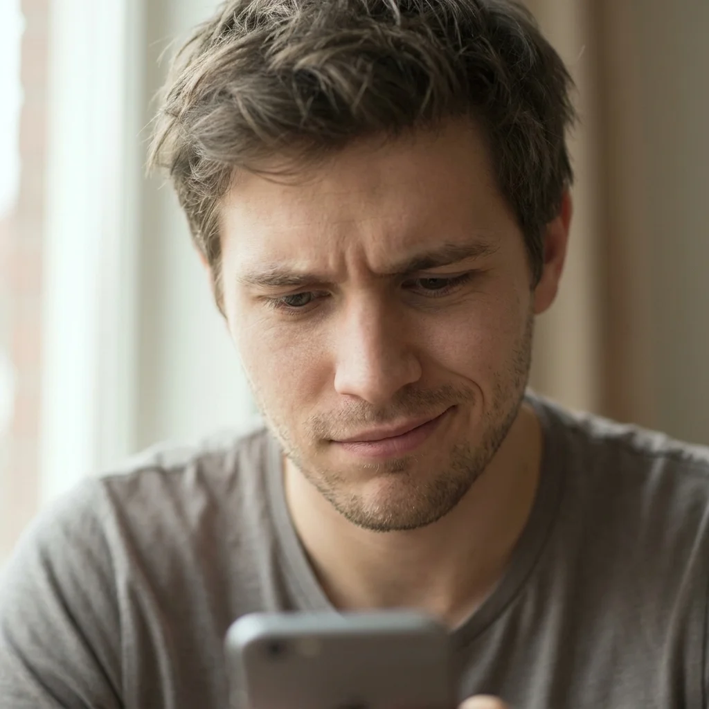 Confused, amused reaction to a Tinder message that landed the wrong way