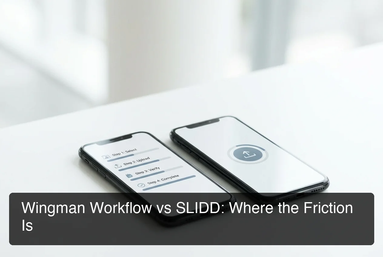 ai dating apps workflow comparison — Wingman screenshot upload steps versus a keyboard-native one-tap flow