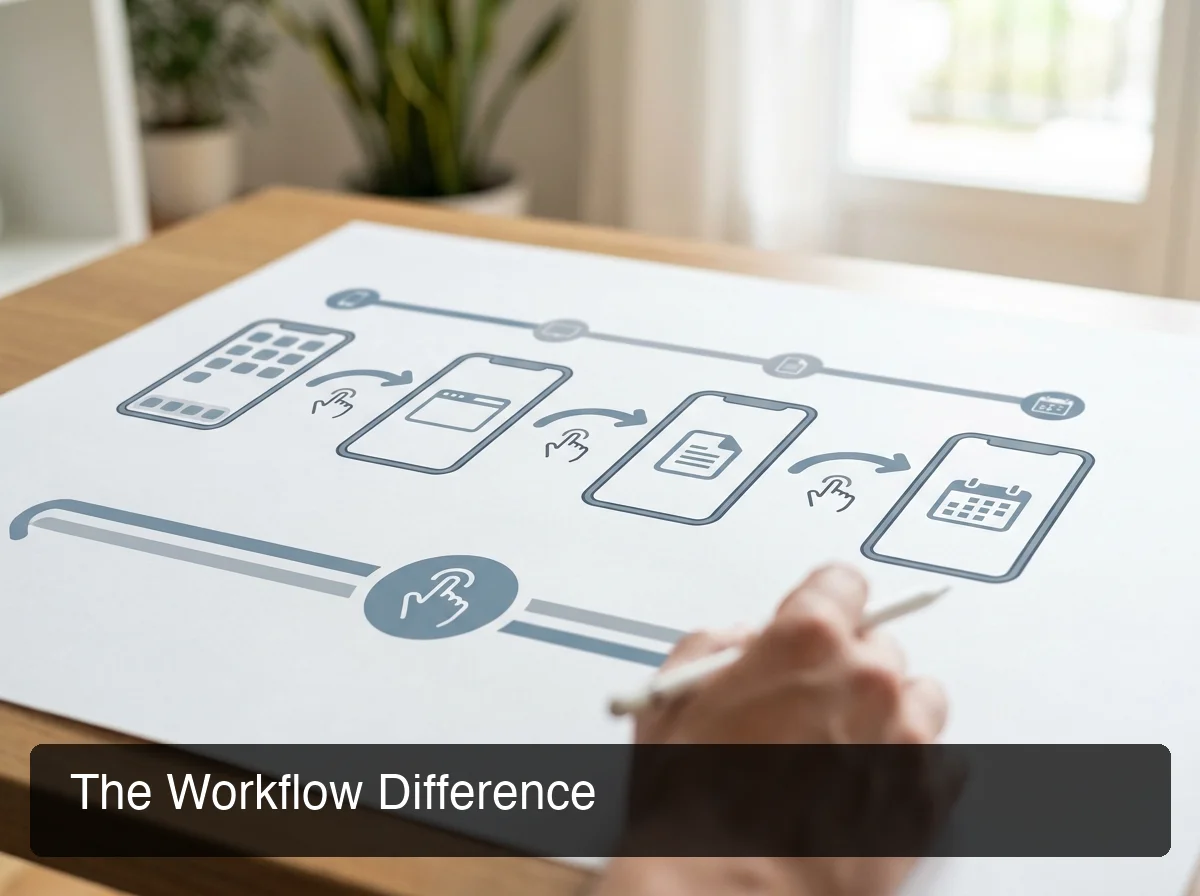 SLIDD AI versus YourMove AI workflow comparison — one-tap keyboard reply versus eight-step screenshot upload process